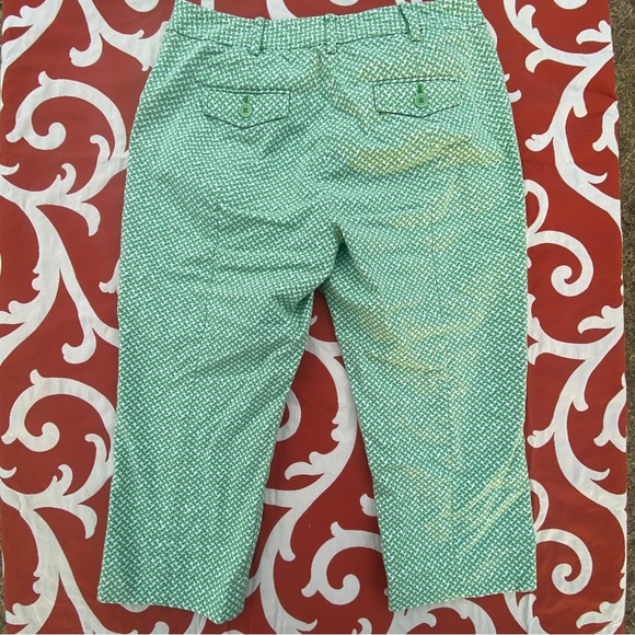 Talbots Heritage Pants size 4 27 petite Green and White design pants casual - Picture 8 of 12